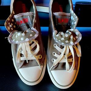 Gray with Polka Dot Converse Shoes
